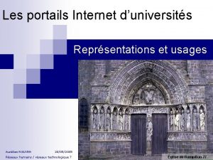 Les portails Internet duniversits Reprsentations et usages Aurlien