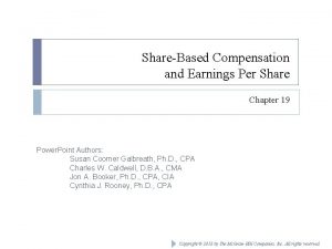 ShareBased Compensation and Earnings Per Share Chapter 19