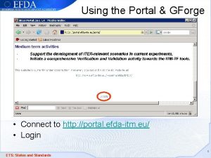 Using the Portal GForge Connect to http portal