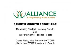 STUDENT GROWTH PERCENTILE Measuring Student Learning Growth and