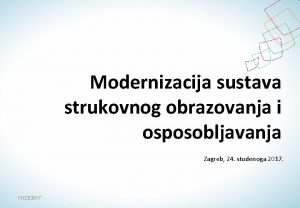 Modernizacija sustava strukovnog obrazovanja i osposobljavanja Zagreb 24