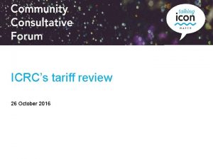 ICRCs tariff review 26 October 2016 Background Icon