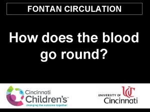 FONTAN CIRCULATION How does the blood go round