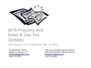 2015 Property and Sales Use Tax Updates 2015