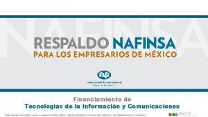 Financiamiento de Tecnologas de la Informacin y Comunicaciones