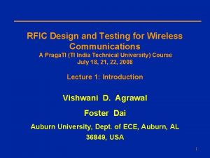 RFIC Design and Testing for Wireless Communications A