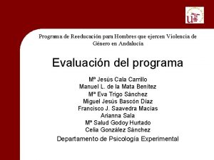 Programa de Reeducacin para Hombres que ejercen Violencia