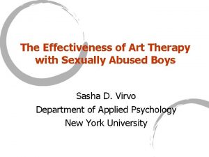 The Effectiveness of Art Therapy with Sexually Abused