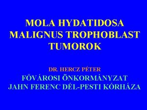 MOLA HYDATIDOSA MALIGNUS TROPHOBLAST TUMOROK DR HERCZ PTER