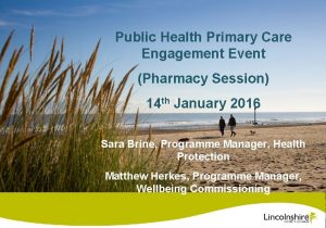 Public Health Primary Care Engagement Event Pharmacy Session