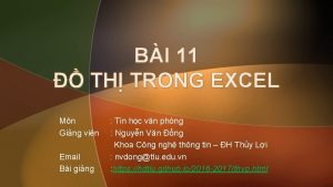 BI 11 TH TRONG EXCEL Mn Ging vin