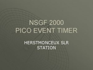 NSGF 2000 PICO EVENT TIMER HERSTMONCEUX SLR STATION