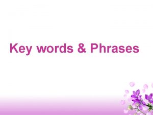 Key words Phrases Key Words Expressions curiosity in