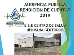 AUDIENCIA PUBLICA RENDICION DE CUENTAS 2019 E S