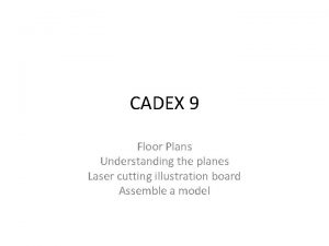 CADEX 9 Floor Plans Understanding the planes Laser