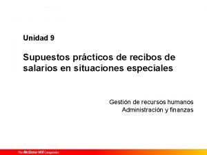 Unidad 9 Supuestos prcticos de recibos de salarios