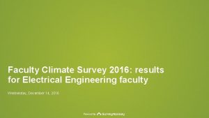 Faculty Climate Survey 2016 results for Electrical Engineering