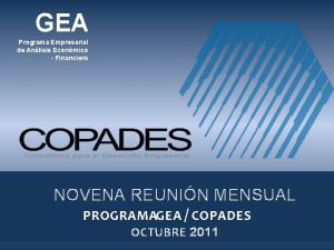 GEA Programa Empresarial de Anlisis Econmico Financiero NOVENA