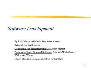 Software Development By Rick Mercer with help from