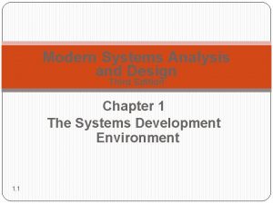 Modern Systems Analysis and Design Third Edition Chapter