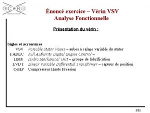 nonc exercice Vrin VSV Analyse Fonctionnelle Prsentation du