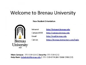 Welcome to Brenau University New Student Orientation Intranet