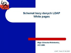 Schemat bazy danych LDAP White pages Maja GreckaWolniewicz