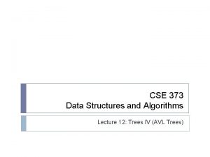 CSE 373 Data Structures and Algorithms Lecture 12