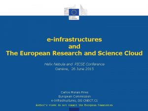 einfrastructures and The European Research and Science Cloud