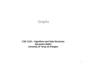 Graphs CSE 2320 Algorithms and Data Structures Alexandra