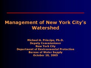 Management of New York Citys Watershed Michael A