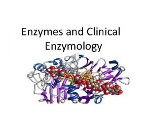 Enzymes and Clinical Enzymology Enzymes are biocatalysts Life