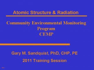 Atomic Structure Radiation Community Environmental Monitoring Program CEMP