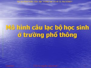 D n Pht trin Gio dc Trung hc