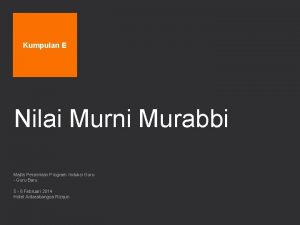 Kumpulan E Nilai Murni Murabbi Majlis Perasmian Program