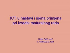 ICT u nastavi i njena primjena pri izradbi