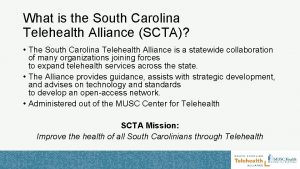 What is the South Carolina Telehealth Alliance SCTA