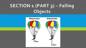 SECTION 1 PART 3 Falling Objects AIR RESISTANCE