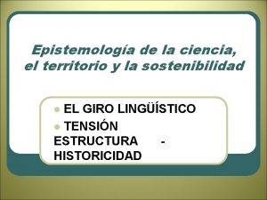 Epistemologa de la ciencia el territorio y la