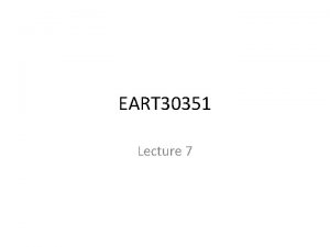 EART 30351 Lecture 7 Mass continuity equation 1