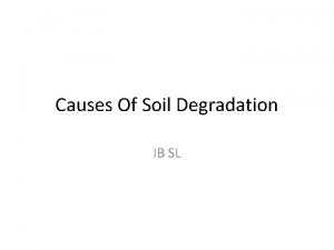 Causes Of Soil Degradation IB SL Soil Problems