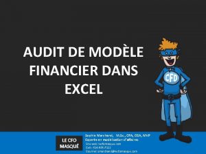 AUDIT DE MODLE FINANCIER DANS EXCEL LE CFO