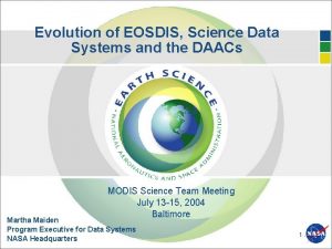 Evolution of EOSDIS Science Data Systems and the