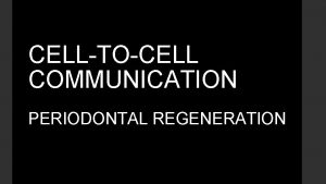 CELLTOCELL COMMUNICATION PERIODONTAL REGENERATION The human tooth A