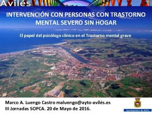 INTERVENCIN CON PERSONAS CON TRASTORNO MENTAL SEVERO SIN