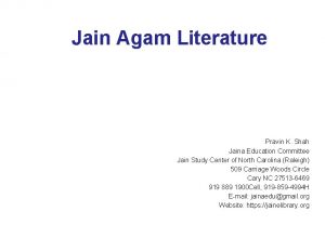 Jain Agam Literature Pravin K Shah Jaina Education