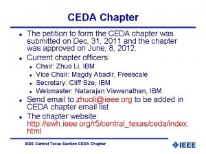 CEDA Chapter l l The petition to form