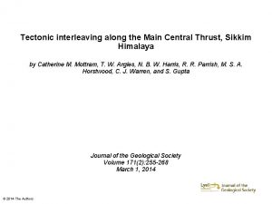 Tectonic interleaving along the Main Central Thrust Sikkim