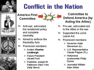 Conflict in the Nation America First Committee Antiwar