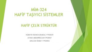 MM324 HAFF TAIYICI SSTEMLER HAFF ELK STRKTR HSEYN